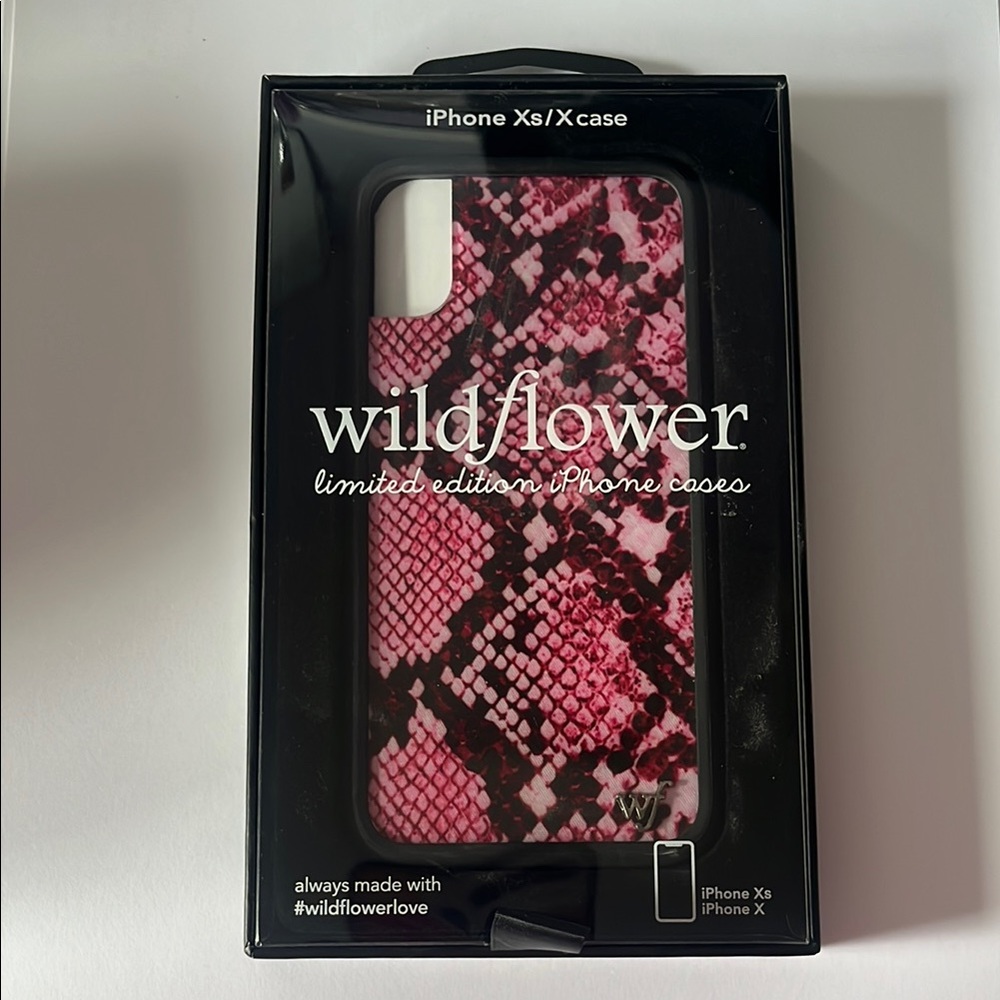 Wildflower iPhone XS/X Case - Pink Snakeskin